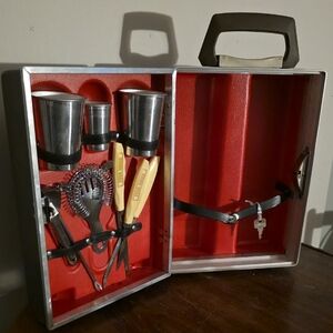 Stainless Steel Bar Tool Set with Red Interior